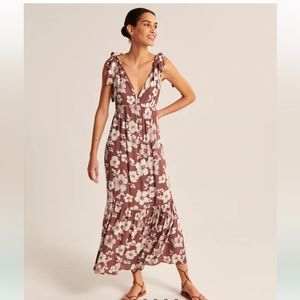 Tie-Strap Babydoll Midaxi Dress